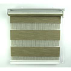 Imagem de Cortina Rolô Double Vision Com Barra Niveladora Crisdan 1,35 Largura X 1,35 Altura Marrom