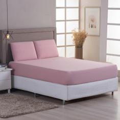 Imagem de Jogo De Lençol Solteiro 2 Peças 100% Algodão Malha Penteada