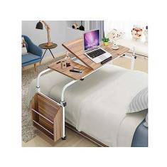 Imagem de SilteD Mesa de cabeceira com rodas, mesa de mobilidade sobre a cama, mesa de cabeceira com rodinhas para laptop, ângulo e altura de mesa ajustáveis, mesa de armazenamento com carrinho sobre a cama