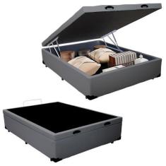 Imagem de Cama Box Baú Casal Sintético Sereneprime Cinza 138X188x44