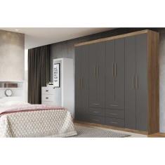 Imagem de Guarda Roupa Casal 8 Portas E 6 Gavetas Liverpool Atacama-grafitte - Santos Andirá