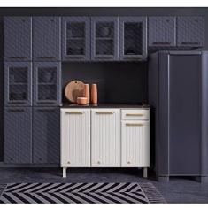 Imagem de Balcão de Cozinha com Tampo 3 Portas 1 Gaveta Diamante Smart Telasul Branco