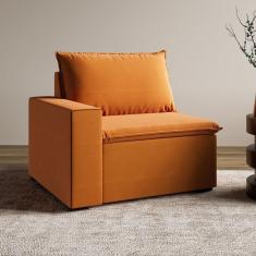 Imagem de Sofá Modular com Braço Esquedo 105cm Zen Cabecasa Madeiramadeira Mostarda