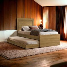 Imagem de Cama Bibox Solteiro Luara Freijó com 02 Colchões Cambel