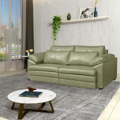 Imagem de Sofá Decorativo Piece Bipartido Retrátil Sala de Estar 250cm Couro Fendi G58 - Gran Belo