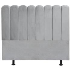 Imagem de Cabeceira Nuvem Cama Box King 195cm Alanis Suede Cinza Claro