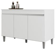 Imagem de Balcao Para Pia 120 cm 3 Portas Manu Branco reajl