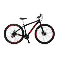 Imagem de Bicicleta Aro 29 Suspensão Freio À Disco 21 M Velox Preta/Vermelho - E