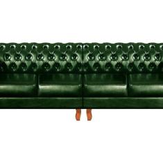 Imagem de Sofá Dom Pedro Chesterfield Modulado 4 Lugares 2 Poltronas Decoração Sara Recepção Verde