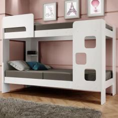 Imagem de Beliche Vegas 100% Mdf 1 Prateleira Com Escada E Grade De Segurança Br