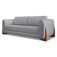 Imagem de Sofá 3 Lugares Yves Linho Cinza 220 Cm