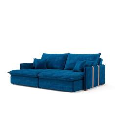 Imagem de sofá-cama casal 3 lugares solomons veludo azul marinho