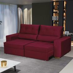 Imagem de Sofá Baú Retrátil e Reclinável 5 Lugares 250cm Veludo Nobre La Plata Yescasa