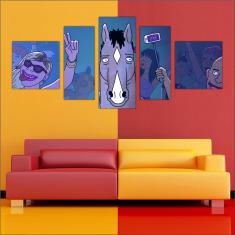 Imagem de Quadro Decorativo BoJack Horseman Mosaico Com 5 Peças