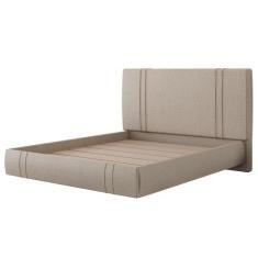Imagem de Cama Queen Flutuante Com Cabeceira 160cm Lyra S05 Linho Bege - Mpozena