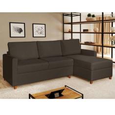 Imagem de Sofá 3 Lugares com Chaise Moov Yescasa Marrom