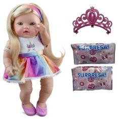 Imagem de Bebê Reborn Boneca Princesa Menina Unicórnio Com 2 Surpresas - Roma