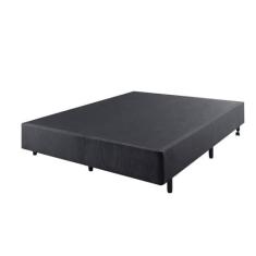 Imagem de Cama Box Casal Reforçado Linho 138x188x38 Cm Cinza
