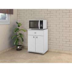 Imagem de Balcão Multiuso 1 Gaveta 2 Portas 1 Prateleira Movelbento Branco