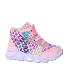 Imagem de Tenis Botinha de Princesa Sereia Com Brilho e Luzinha de Led Pisca Pisca Infantil Menina-Feminino