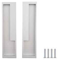 Imagem de MOROBOR Puxadores de liga de zinco, 2 maçanetas embutidas para porta deslizante com 4 parafusos de cabeça chata de aço inoxidável, maçaneta de porta simples moderna para armário de gaveta de celeiro deslizante (prata)