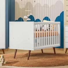 Imagem de Berço Mini Cama Qencanto Retrô Qmovi Branco Acetinado