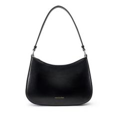Imagem de Bolsa de ombro feminina de couro, Preto