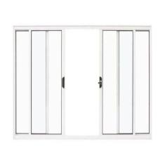 Imagem de Janela 4 Folhas Vidro - Alumínio Branco - Linha 18 Modular - Jaguar Es