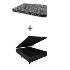 Imagem de Cama Box Baú Viúva 128 Bello Box - Tecido Sintético Preto Com Colchão