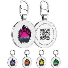 Imagem de KEKID QR Dog ID Tags Clip for Pets Etiqueta de coleira personalizada Pet Smart ID Tags Perfil de animal de estimação online grátis mais informações | Modifiable-One Account-multilabel