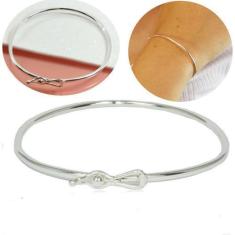 Imagem de Pulseira Bracelete Oval Infantil Prata Legitima 16 Cm - Lojas La+Ny