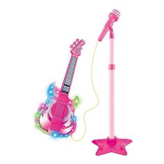 Imagem de Novo Microfone Com Pedestal E Guitarra Infantil Rock Show