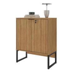 Imagem de Balcão de Escritório 60cm com Chave 2 Portas e Pés Tubulares Multimóve