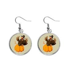 Imagem de Brinco feminino Happy Thanksgiving Day Pumkin Pattern Ear Pendente Silver Drop Jewelry