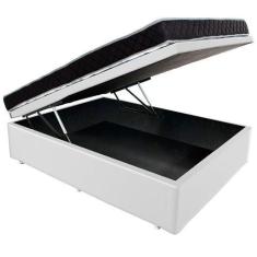 Imagem de Cama Box Baú Casal (Box + Colchão) D33 Antialérgico Branco Bf Colchões