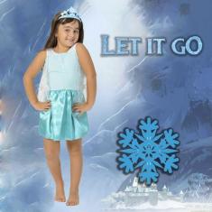 Imagem de Fantasia de Princesa com Tiara Azul Roupinha Crianças - Masters Toys
