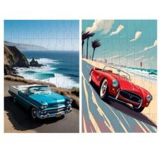 Imagem de Kit 2 Quebra-Cabeças Atividades Mente Carros Irados 24 Peças - Coleção