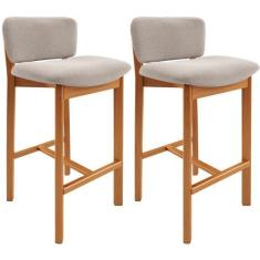 Imagem de Kit 02 Banquetas Alta Para Cozinha Sala de Jantar Bar Dara L02 Bouclê 