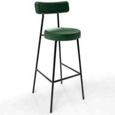 Imagem de Banqueta Alta Bar Cozinha Sala De Jantar Em Aço Milão L02 Facto Verde Musgo - Lyam Decor