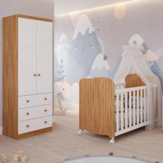 Imagem de Quarto de Bebê Completo Berço Americano Uli Guarda Roupa Smin 2 Portas
