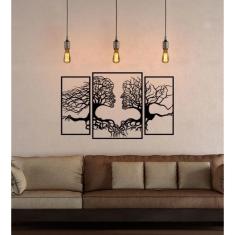 Imagem de Quadro Decoração Rosto Casal Vazado Raízes Para Quarto Sala - 3 peças - 115cmx65cm