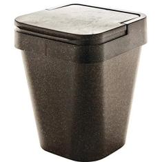 Imagem de Lixeira Plástica Eco Sustentável 5 Litros Banheiro Cozinha Madeira