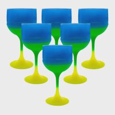 Imagem de Jogo 06 Taças 500ml Degradê Brasil Colors - Wp Connect