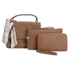 Imagem de Bolsa Feminina Transversal de Tampa Kit com Carteira e Necessaire-Feminino