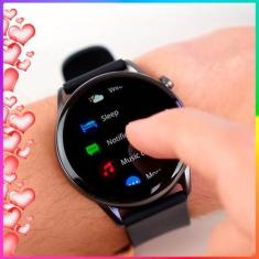 Imagem de Relógio Smartwatch SE Presente Amigo Secreto Redondo Preto Max Tela In