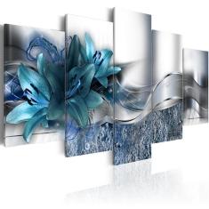 Imagem de Quadros Decorativos Para Sala Flores  Turquesa Abstratos
