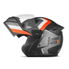 Imagem de Capacete Moto Fechado Mixs Mx5 Etceter Stronger Faster Brilhante, CINZ