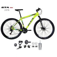 Imagem de Bicicleta Aro 29 Gta Start Kit 2x9 Gta Sunrun Freio Disco K7 11/36 Pedivela 24/38d Garfo Com Trava - Amarelo Tam.21
