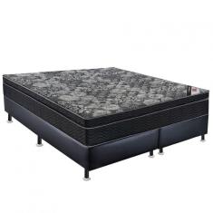 Imagem de Cama Box Colchão Iso Molas Nanolastic Queen Size Ortobom Preto/Cinza