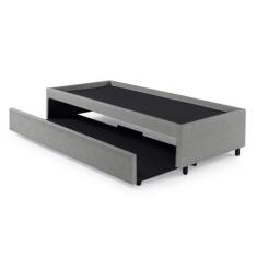 Imagem de Bicama Box para Dois Colchões Solteirão 96x203 Cinza - Cama inHouse